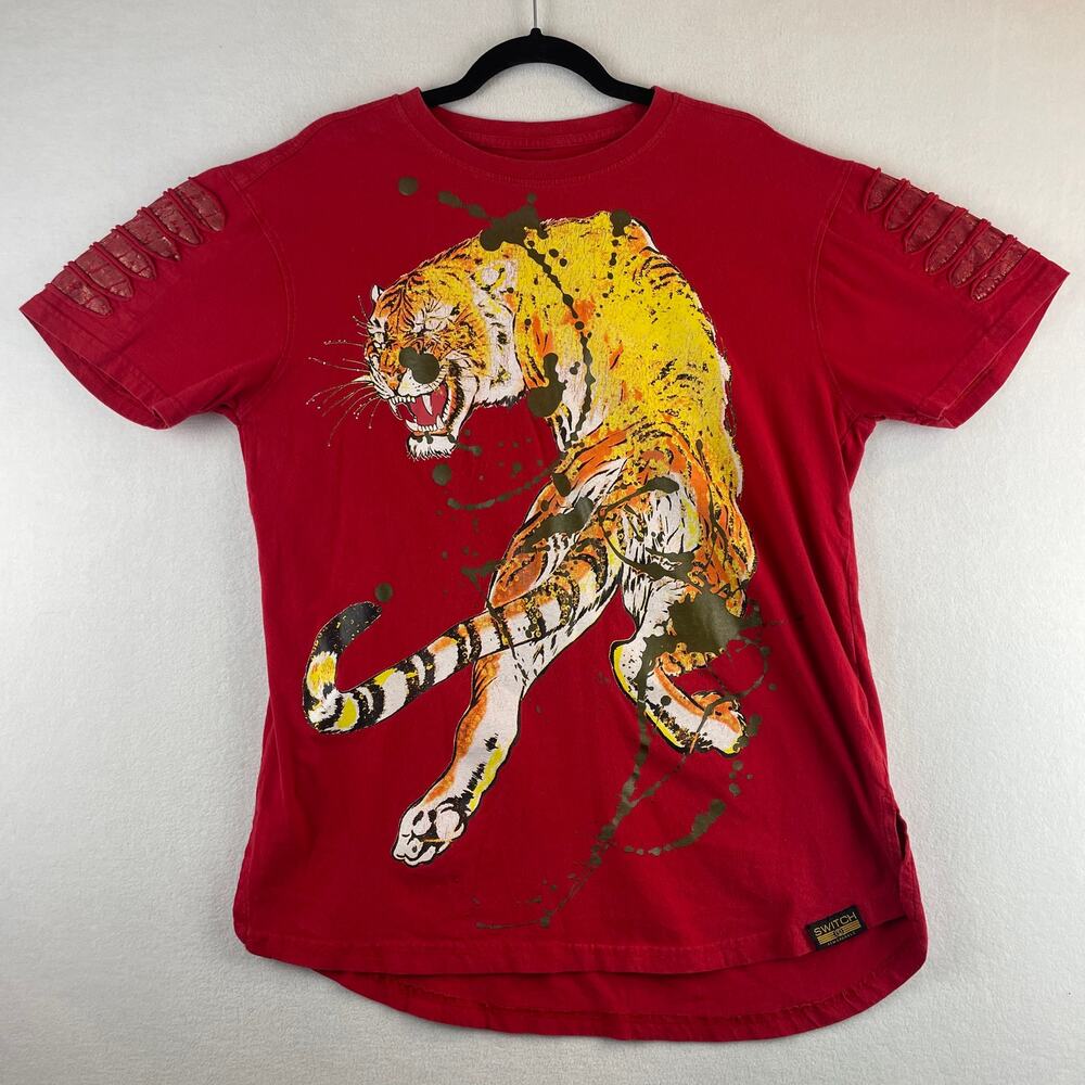 Switch Remarkable T-Shirt, Red With Tiger, Mens Size M?